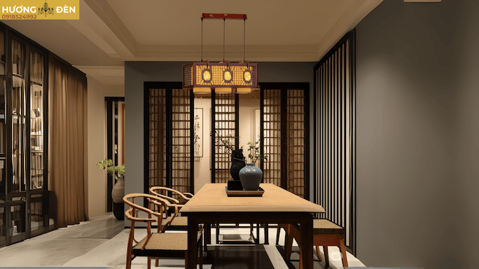Đèn thả gỗ tự nhiên