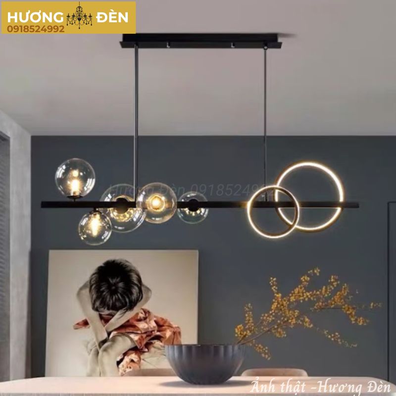 Đèn chùm ngang thủy tinh hiện đại decor sang trọng TTK118