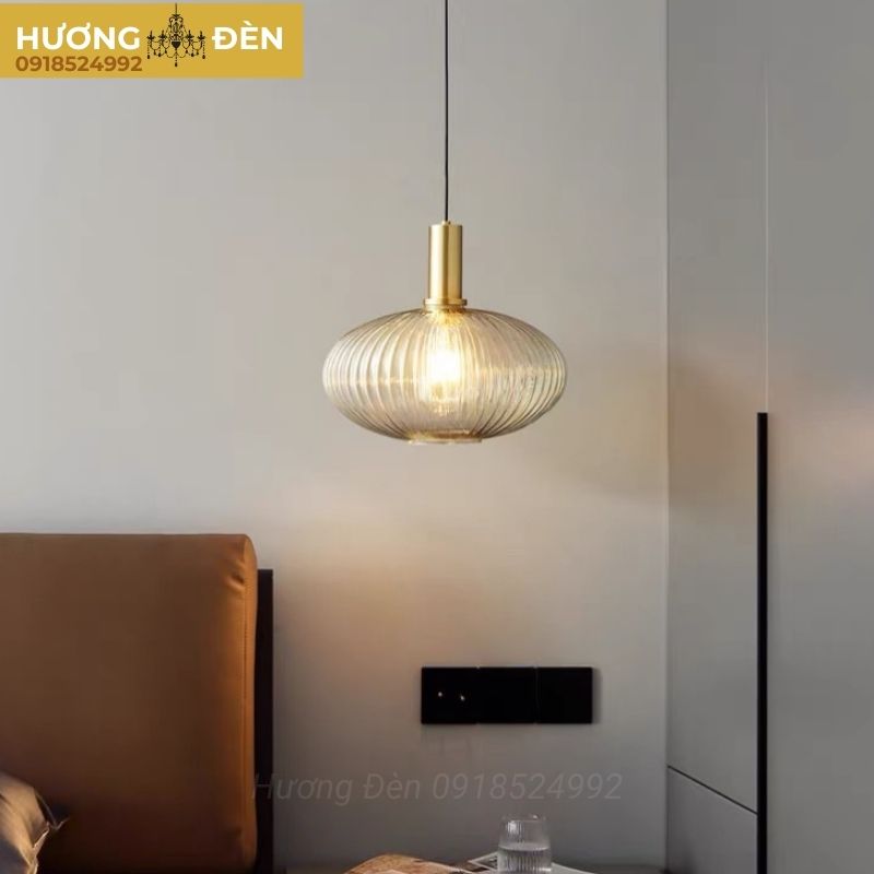 Đèn thả đơn thủy tinh quả bí sọc chính hãng TT52B
