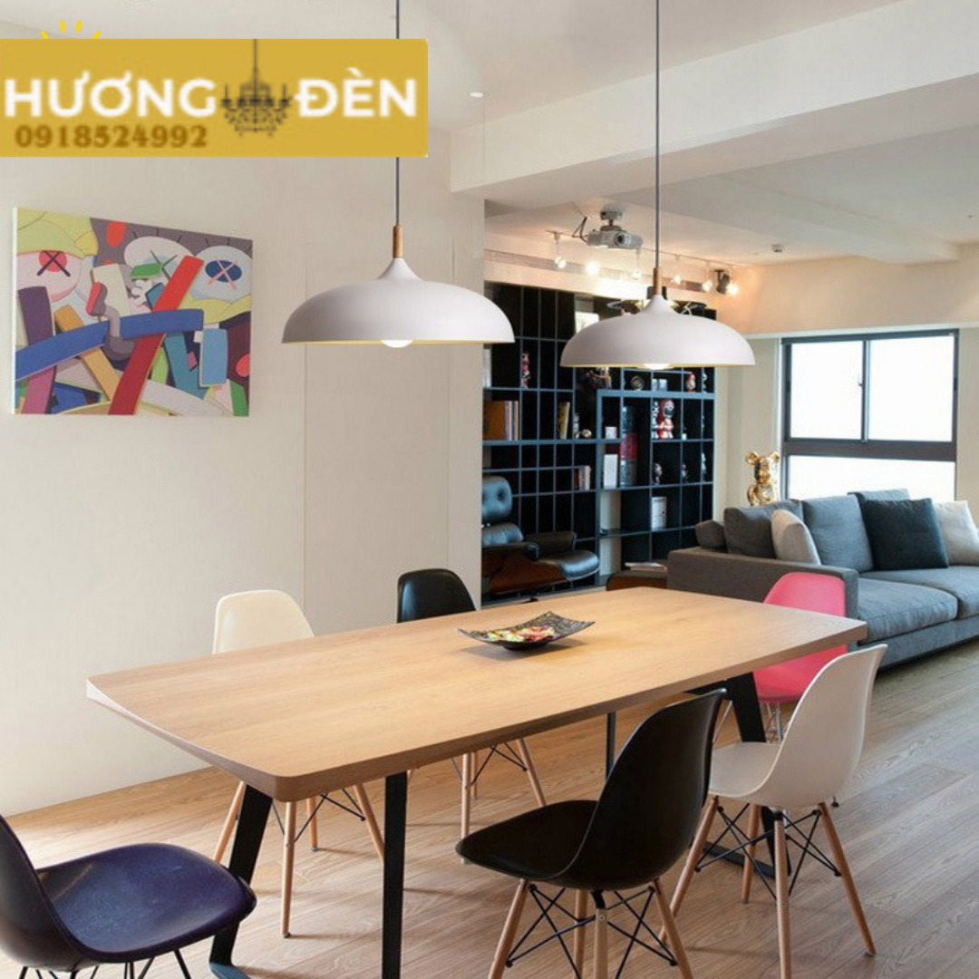 Đèn Thả Đơn Đui Gỗ TH40/TH41 – Đen/Trắng