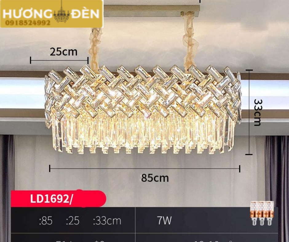 Đèn Chùm Pha Lê Cao Cấp Phòng Khách - SP005773