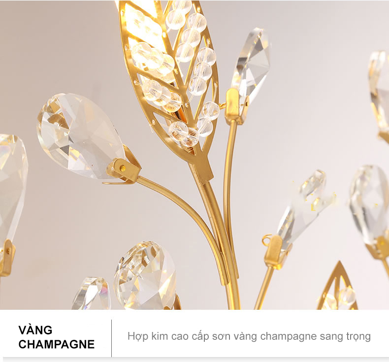 Đèn Mâm Khổng Tước Hoa Gold – MHĐ54