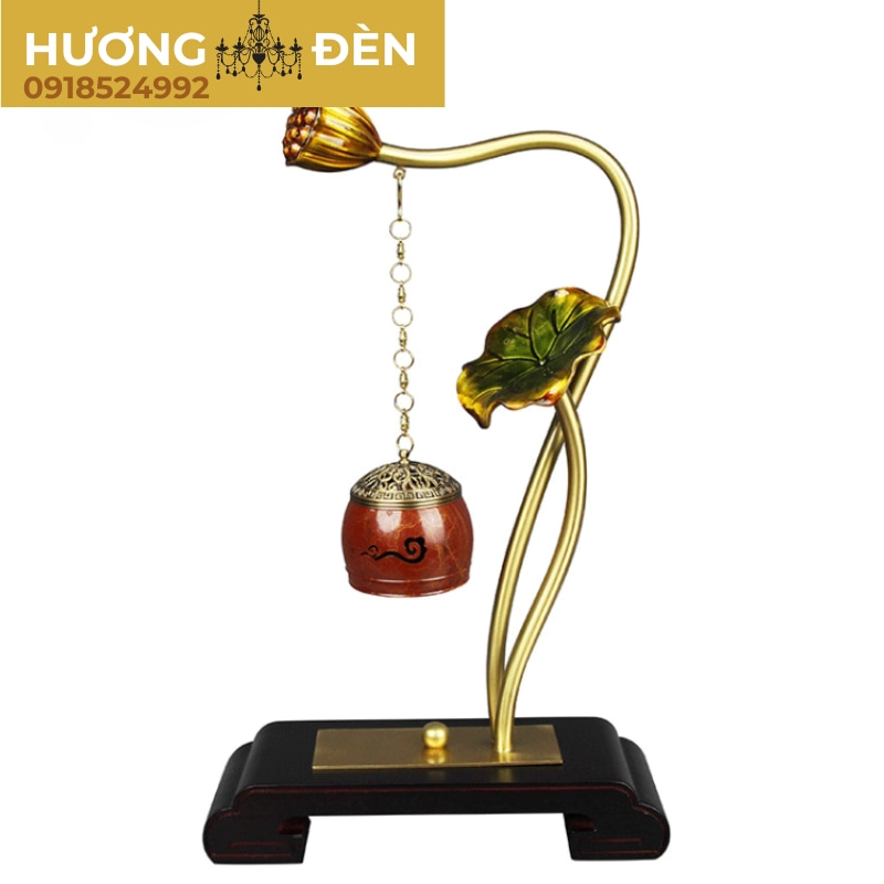 Lư Đồng xông trầm treo Hoa Sen