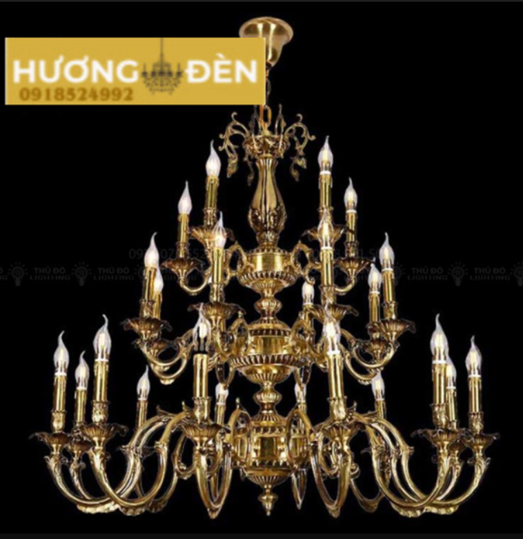 Đèn chùm nến đồng CĐ14