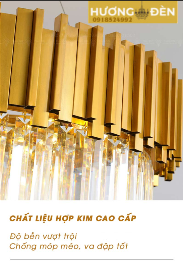 Đèn Chùm Pha Lê Gold B17 2 Tầng