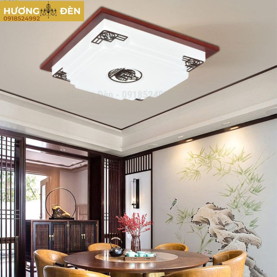 Đèn Mâm Vuông Gỗ Con Thuyền OT33