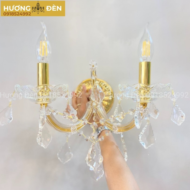 Đèn vách pha lê nến Ø300*H400, E14*2