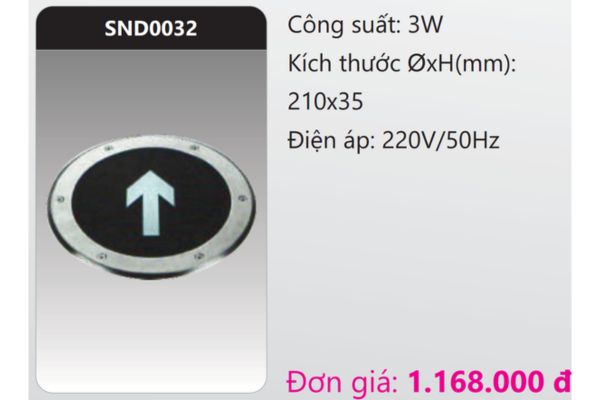 ĐÈN LED ÂM SÀN CHỈ HƯỚNG THOÁT HIỂM 3W DUHAL SND0032